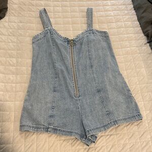 Show Me Your MuMu Denim Blue Romper